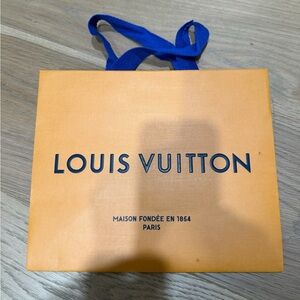 Louis Vuitton Bright Orange Bag with Blue Handles